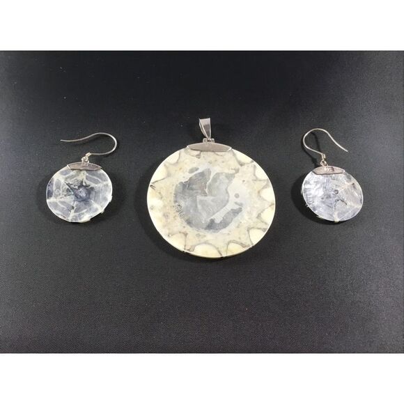 Handmade Art Jewlery Pendent & Earring Set‎ Sterling Silver 925 finding - Picture 5 of 10